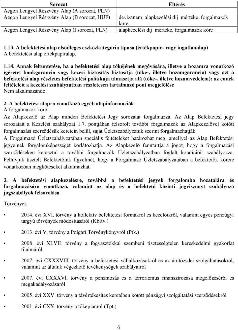 Annak feltüntetése, ha a befektetési alap tőkéjének megóvására, illetve a hozamra vonatkozó ígéretet bankgarancia vagy kezesi biztosítás biztosítja (tőke-, illetve hozamgarancia) vagy azt a