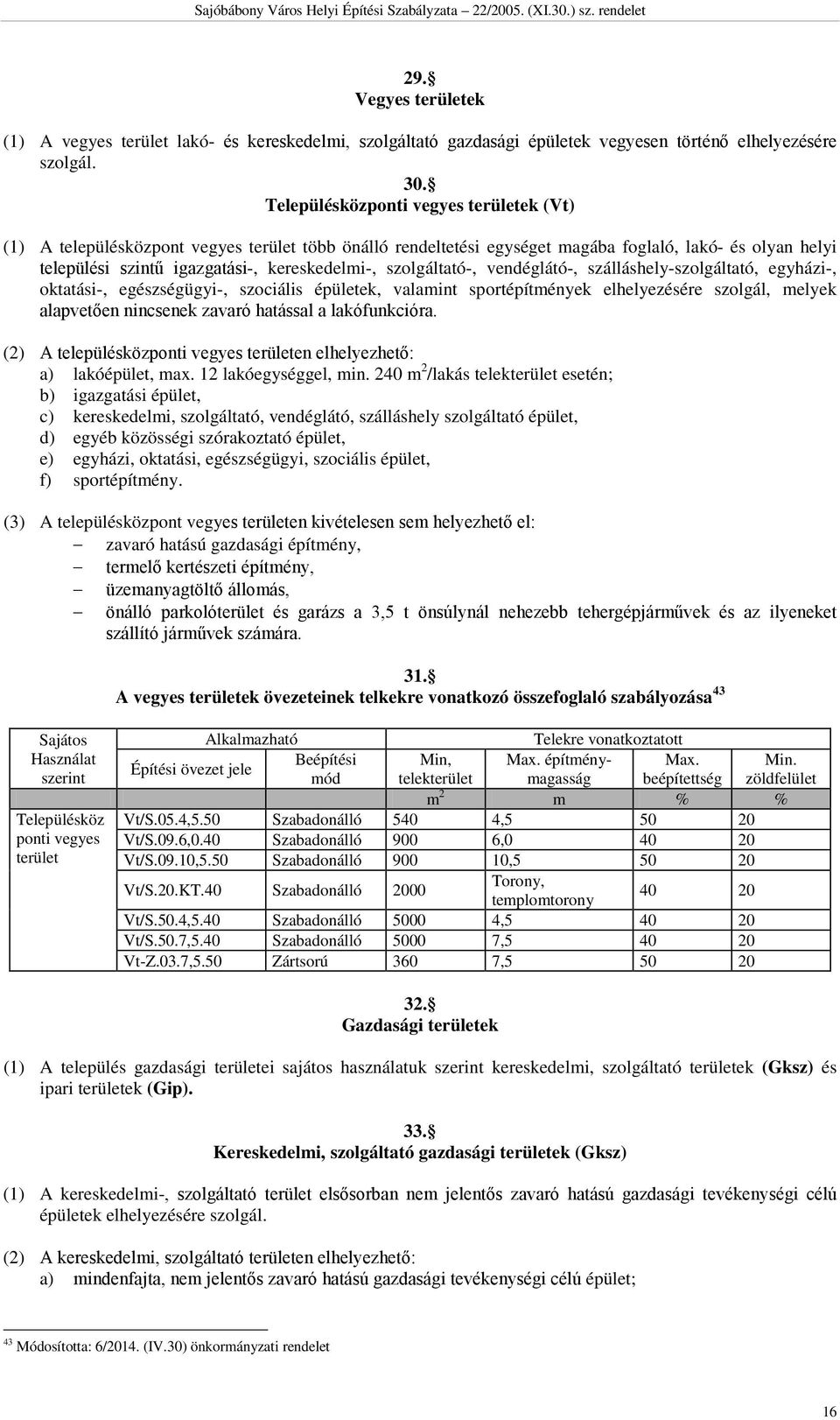 szolgáltató-, vendéglátó-, szálláshely-szolgáltató, egyházi-, oktatási-, egészségügyi-, szociális épületek, valamint sportépítmények elhelyezésére szolgál, melyek alapvetően nincsenek zavaró hatással