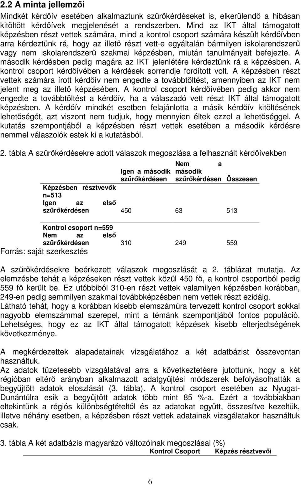 vagy nem iskolarendszerű szakmai képzésben, miután tanulmányait befejezte. A második kérdésben pedig magára az IKT jelenlétére kérdeztünk rá a képzésben.