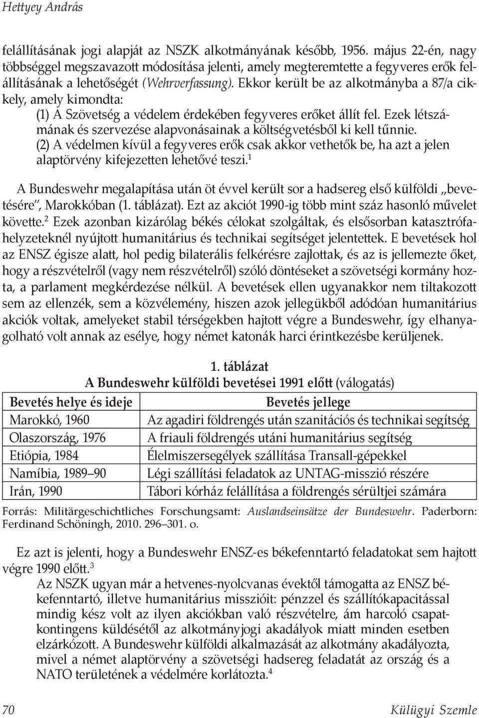 Ekkor került be az alkotmányba a 87/a cikkely, amely kimondta: (1) A Szövetség a védelem érdekében fegyveres erőket állít fel.