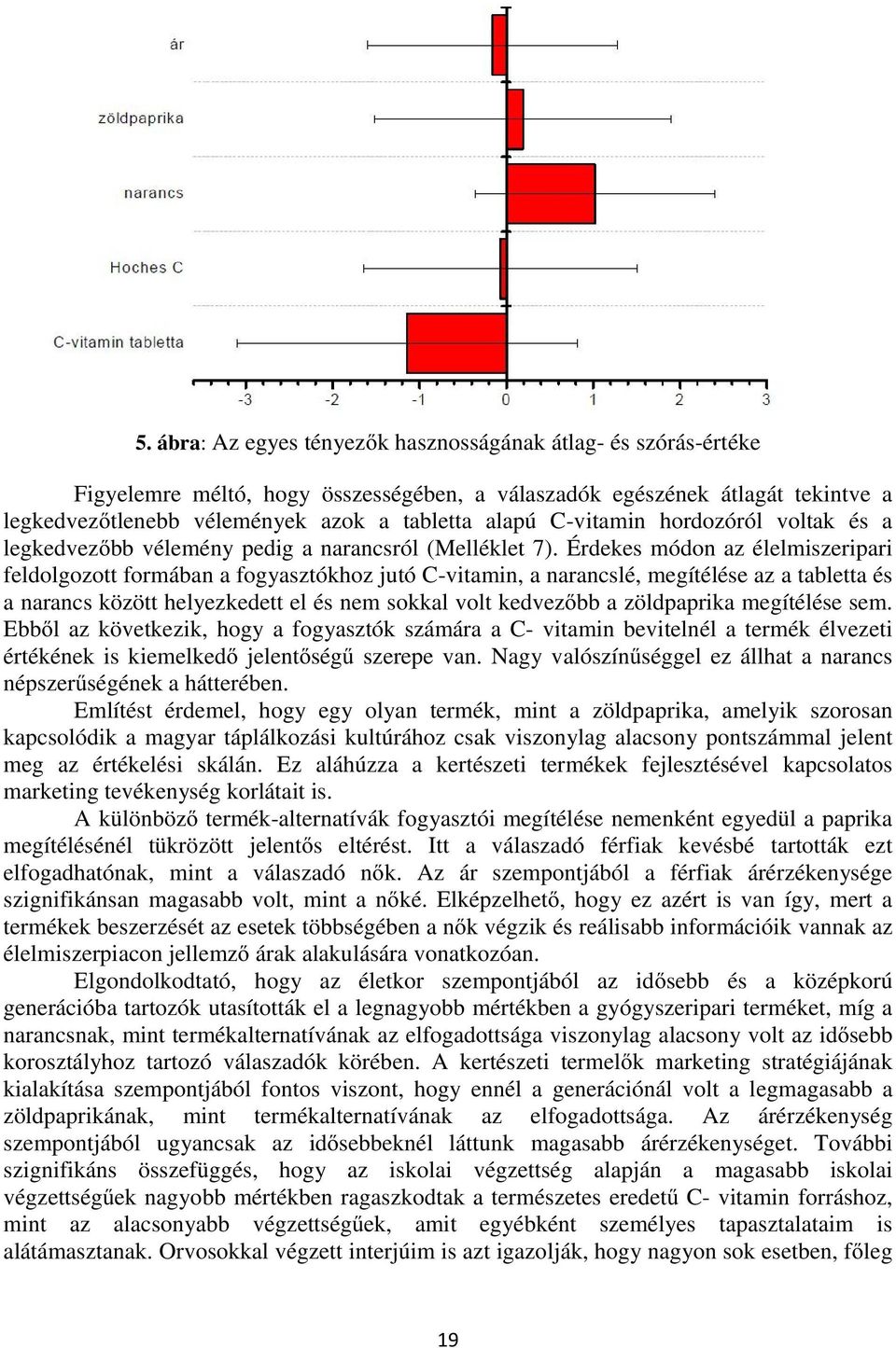 Érdekes módon az élelmiszeripari feldolgozott formában a fogyasztókhoz jutó C-vitamin, a narancslé, megítélése az a tabletta és a narancs között helyezkedett el és nem sokkal volt kedvezőbb a