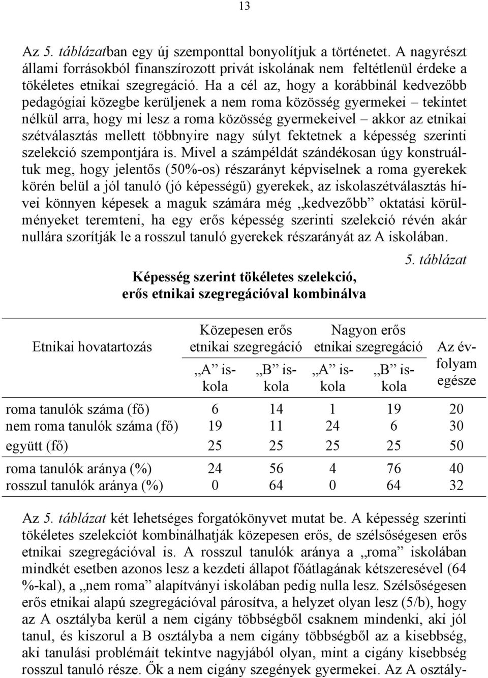 mellett többnyire nagy súlyt fektetnek a képesség szerinti szelekció szempontjára is.