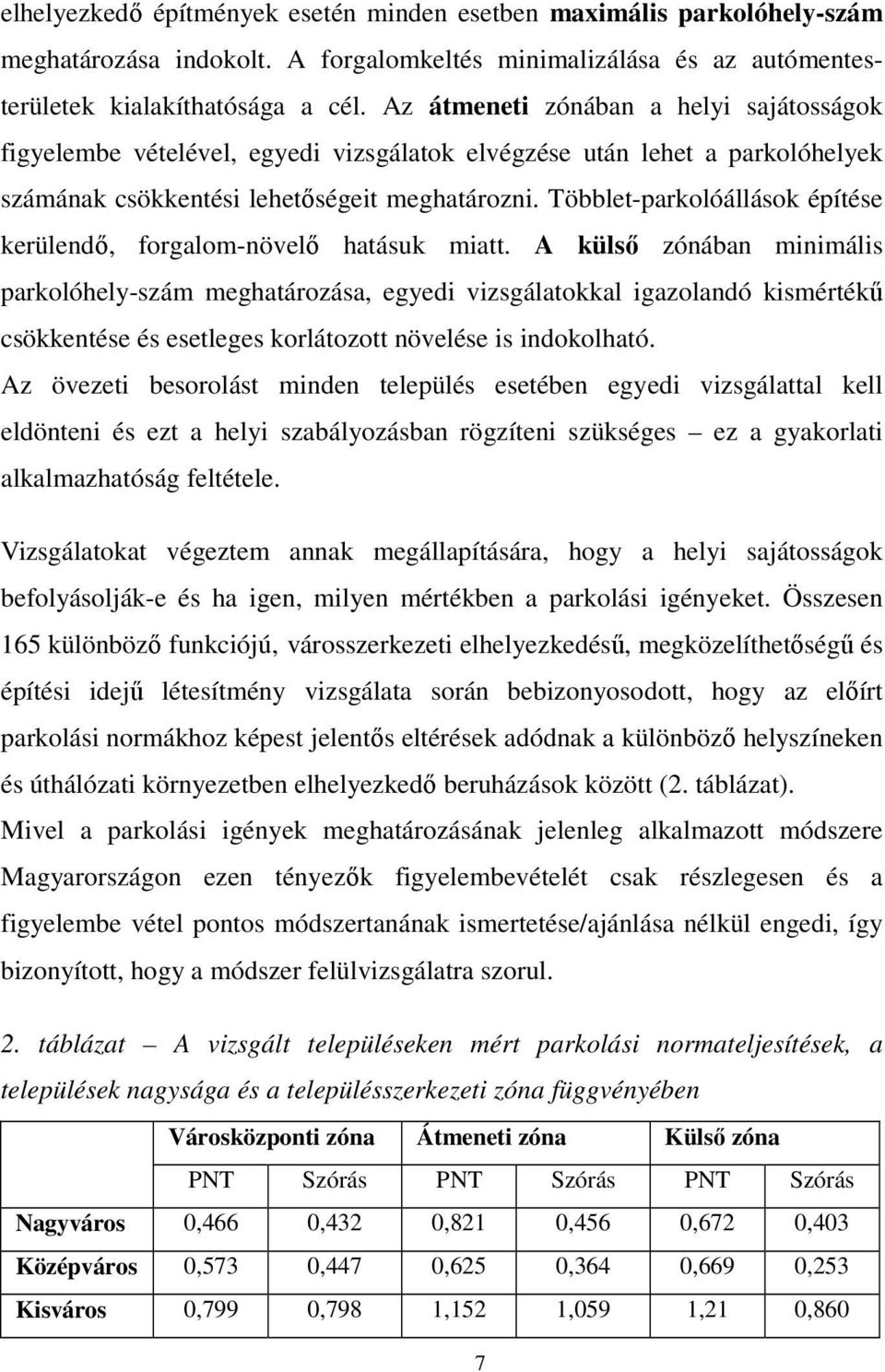 Többlet-parkolóállások építése kerülendő, forgalom-növelő hatásuk miatt.