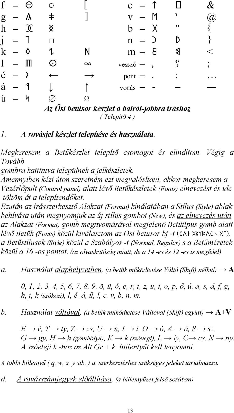 Megkeresem a Betűkészlet telepítő csomagot és elindítom. Végig a Tovább gombra kattintva települnek a jelkészletek.