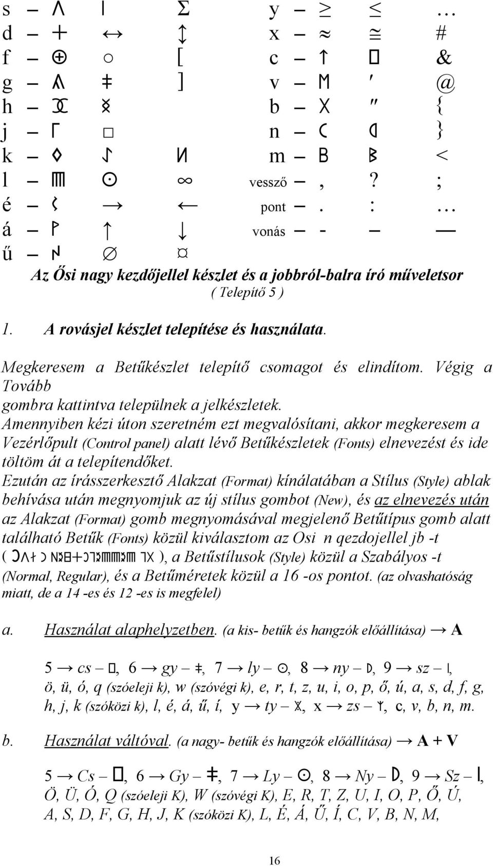 Megkeresem a Betűkészlet telepítő csomagot és elindítom. Végig a Tovább gombra kattintva települnek a jelkészletek.