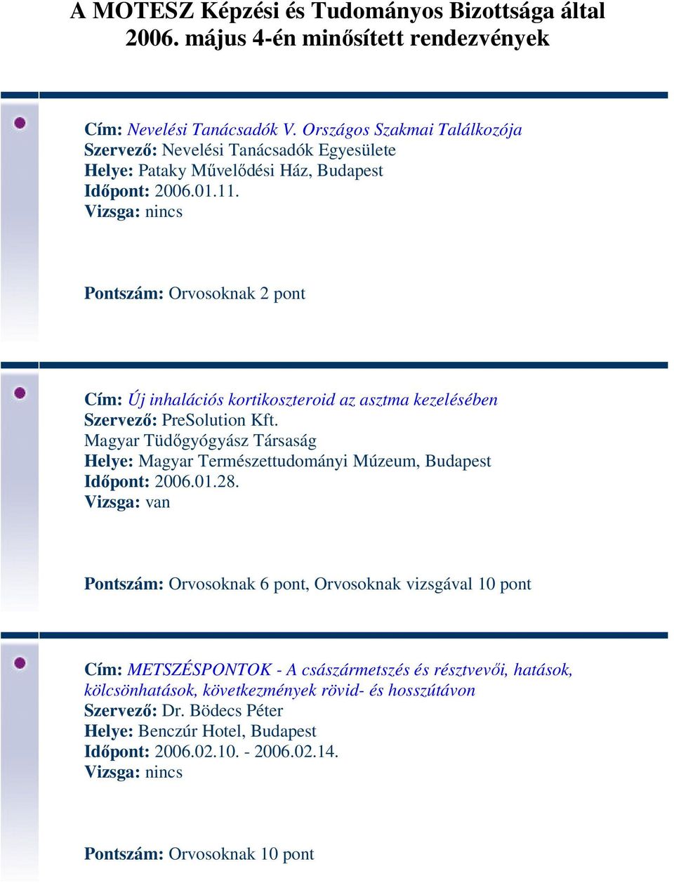 Pontszám: Orvosoknak 2 pont Cím: Új inhalációs kortikoszteroid az asztma kezelésében Szervező: PreSolution Kft.