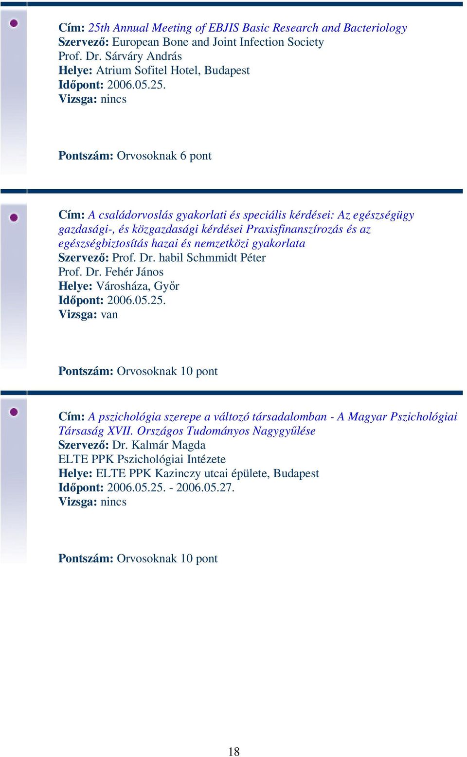 nemzetközi gyakorlata Szervező: Prof. Dr. habil Schmmidt Péter Prof. Dr. Fehér János Helye: Városháza, Győr Időpont: 2006.05.25.