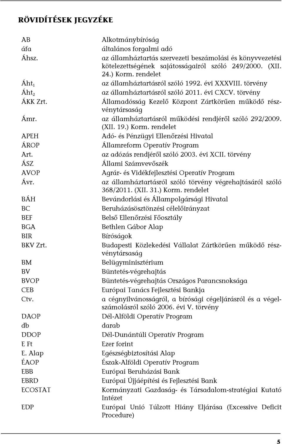 rendelet az államháztartásról szóló 1992. évi XXXVIII. törvény az államháztartásról szóló 2011. évi CXCV. törvény Államadósság Kezelő Központ Zártkörűen működő részvénytársaság Ámr.