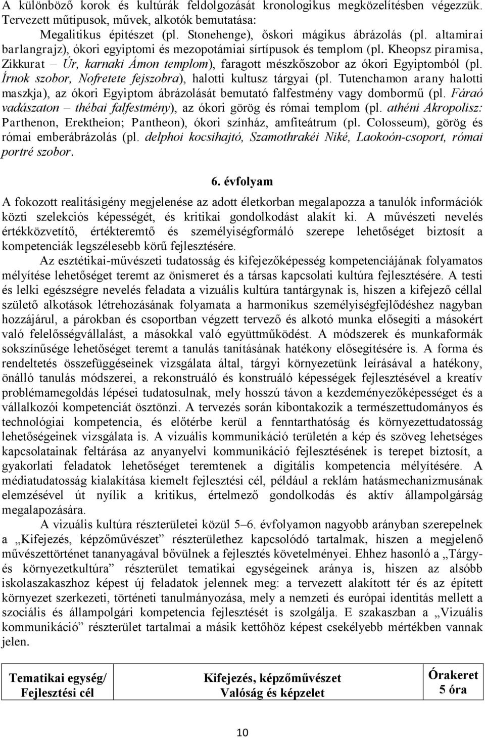 Írnok szobor, Nofretete fejszobra), halotti kultusz tárgyai (pl. Tutenchamon arany halotti maszkja), az ókori Egyiptom ábrázolását bemutató falfestmény vagy dombormű (pl.