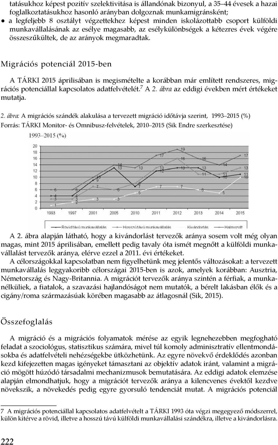 Migrációs potenciál 2015-ben A TÁRKI 2015 áprilisában is megismételte a korábban már említett rendszeres, migrációs potenciállal kapcsolatos adatfelvételét. 7 A 2.