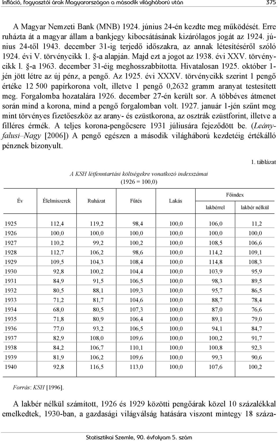 -a alapján. Majd ezt a jogot az 1938. évi XXV. törvénycikk l. -a 1963. december 31-éig meghosszabbította. Hivatalosan 1925. október 1- jén jött létre az új pénz, a pengő. Az 1925. évi XXXV.