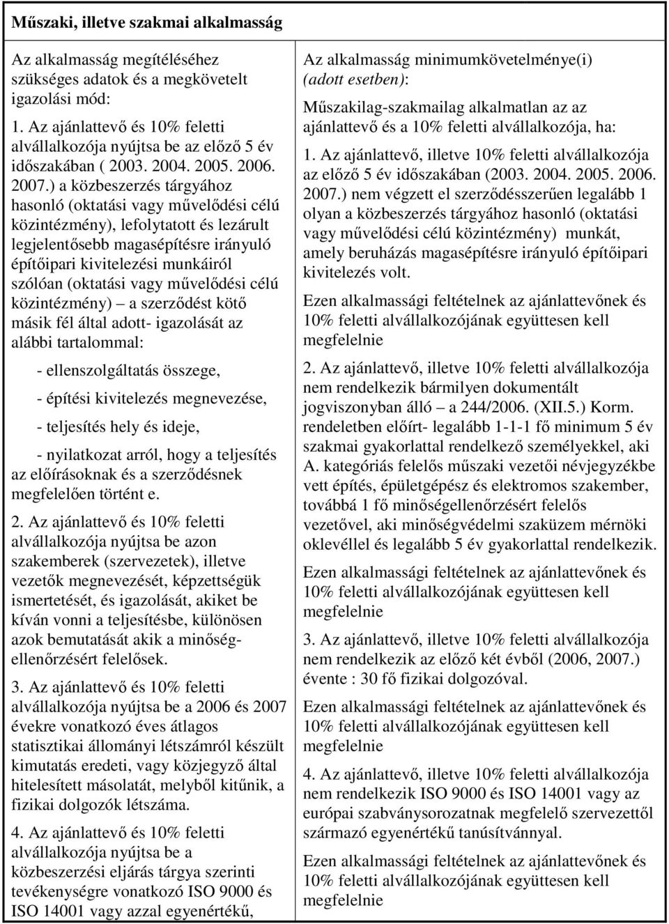 ) a közbeszerzés tárgyához hasonló (oktatási vagy művelődési célú közintézmény), lefolytatott és lezárult legjelentősebb magasépítésre irányuló építőipari kivitelezési munkáiról szólóan (oktatási