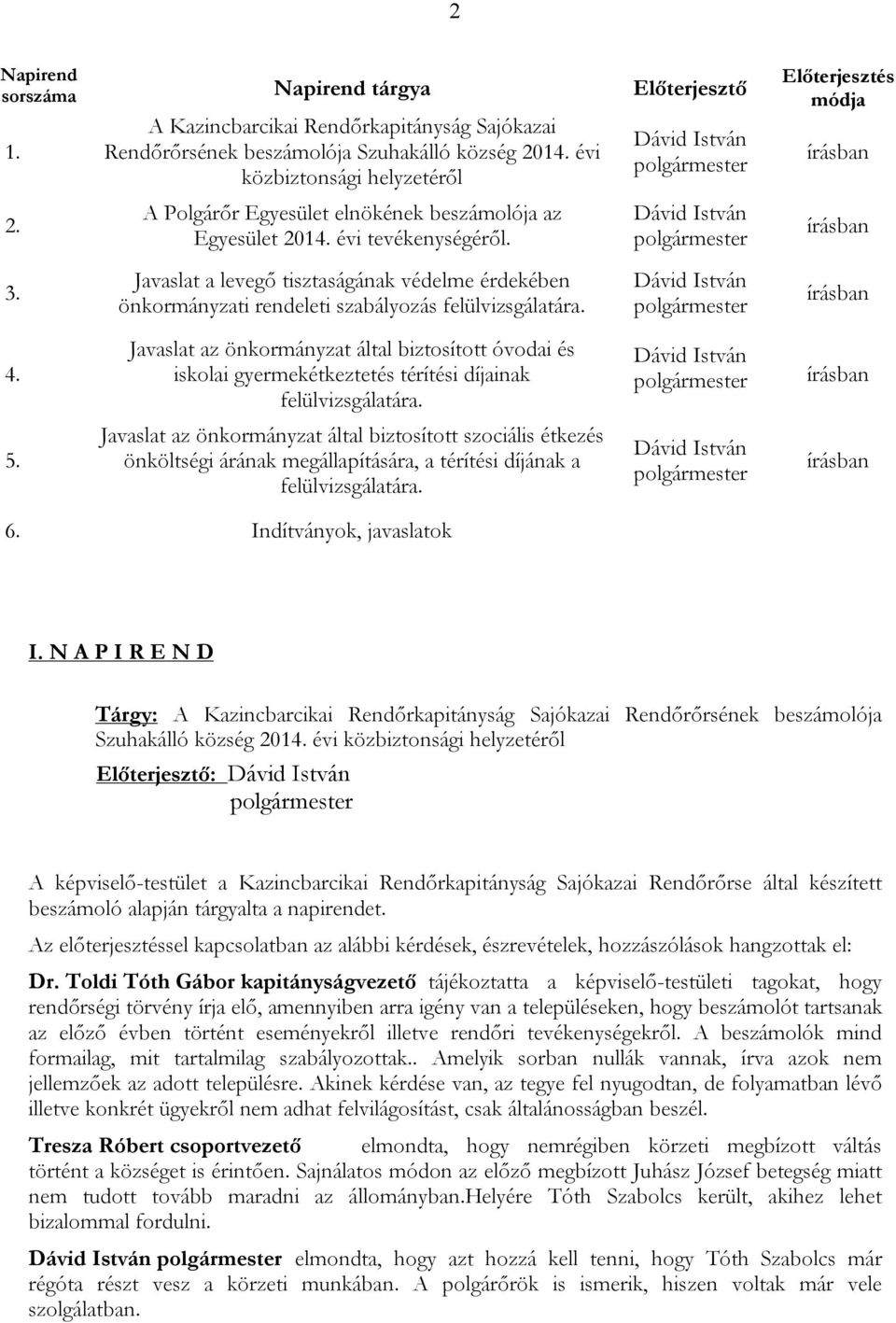 Javaslat a levegő tisztaságának védelme érdekében önkormányzati rendeleti szabályozás felülvizsgálatára. Dávid István Dávid István Dávid István Előterjesztés módja írásban írásban írásban 4.