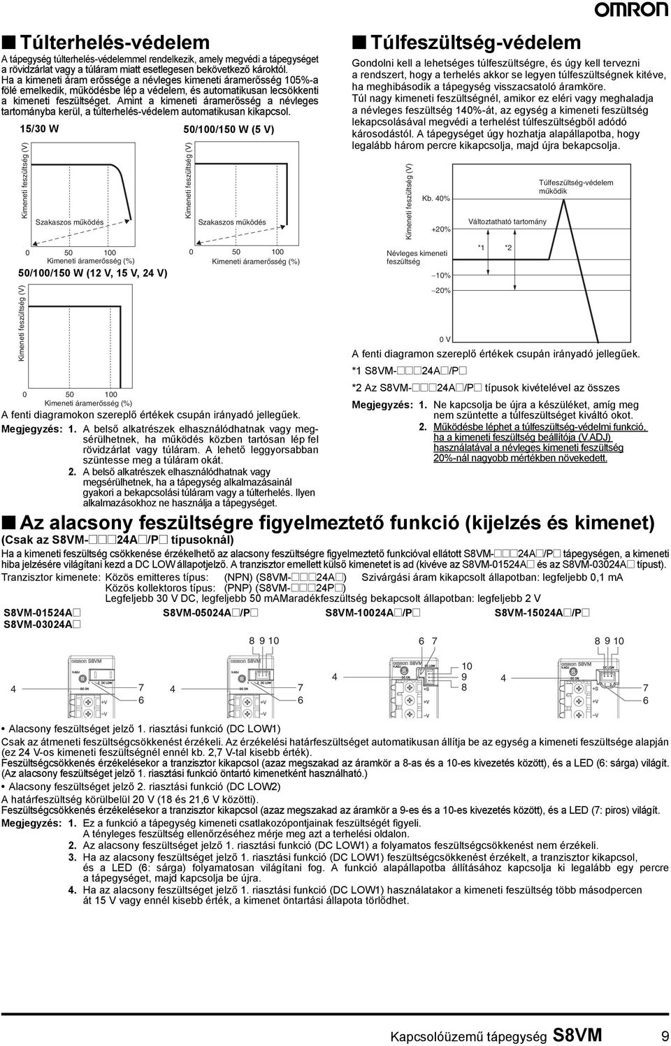 Amint a kimeneti áramerősség a névleges tartományba kerül, a túlterhelés-védelem automatikusan kikapcsol.