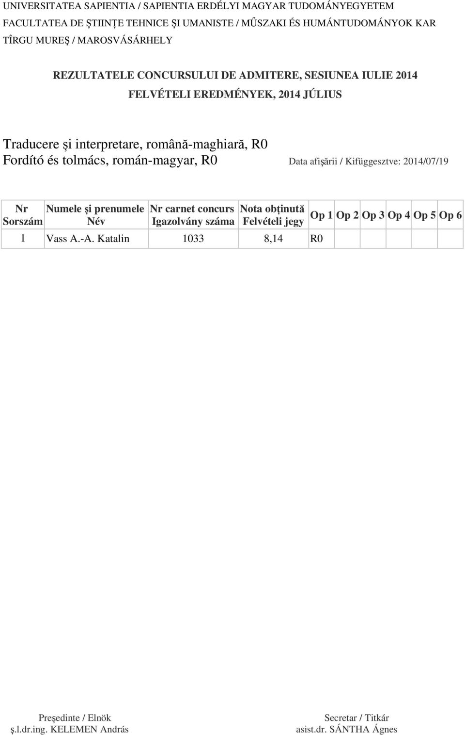 tolmács, román-magyar, R0 Data