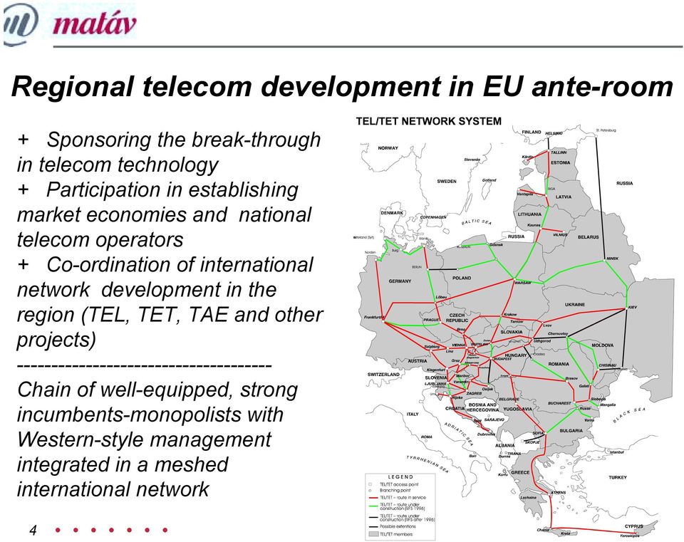 network development in the region (TEL, TET, TAE and other projects) -------------------------------------