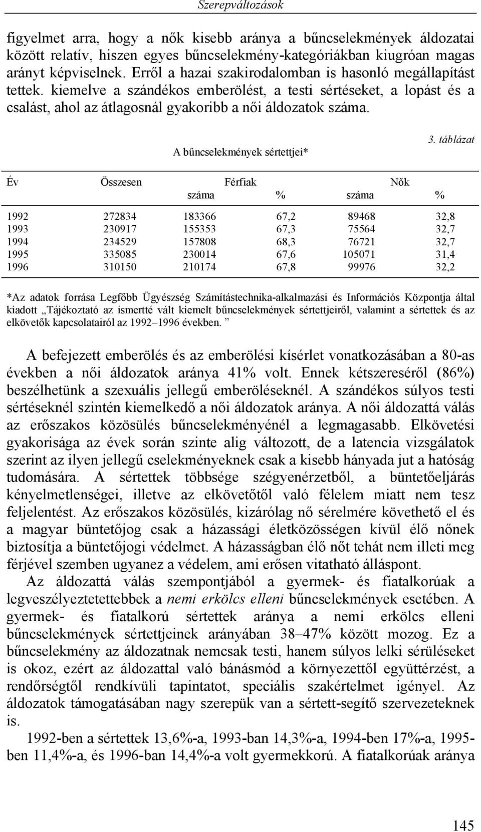 A bűncselekmények sértettjei* 3.