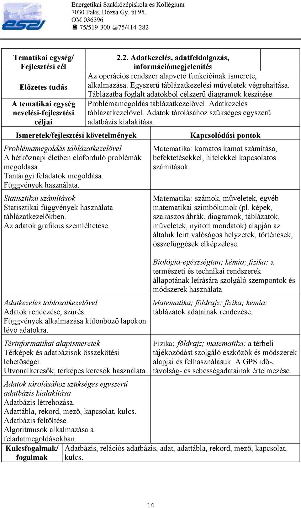 Függvények alkalmazása különböző lapokon lévő adatokra. Térinformatikai alapismeretek Térképek és adatbázisok összekötési lehetőségei. Útvonalkeresők, térképes keresők használata.