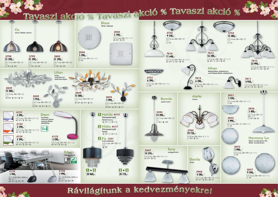 60W IP20 I B 460 A 400 E 900 23 990,feete/fehér lbátrom, mtt feete/fehér lbátrom rm, nt brn/ opál/borotyán 3721 7812 6 390,- 4 950,- E-14 / 1x mx.