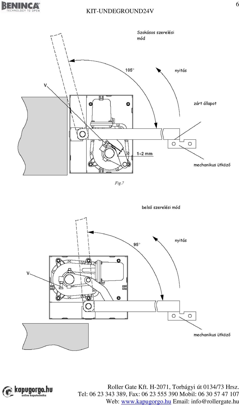 mechanikus ütköző belső