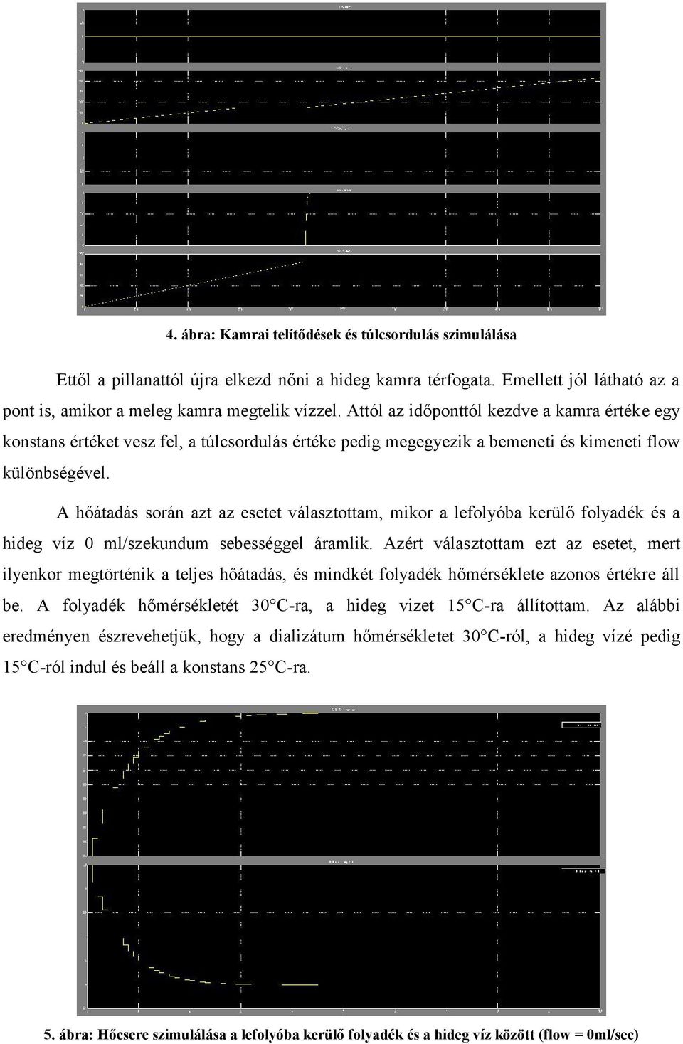 A hőátadás során azt az esetet választottam, mikor a lefolyóba kerülő folyadék és a hideg víz 0 ml/szekundum sebességgel áramlik.