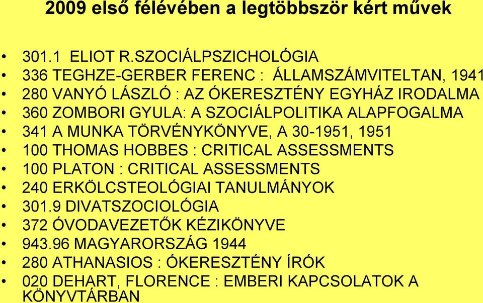 GYULA: A SZOCIÁLPOLITIKA ALAPFOGALMA 341 A MUNKA TÖRVÉNYKÖNYVE, A 30-1951, 1951 100 THOMAS HOBBES : CRITICAL ASSESSMENTS 100 PLATON :