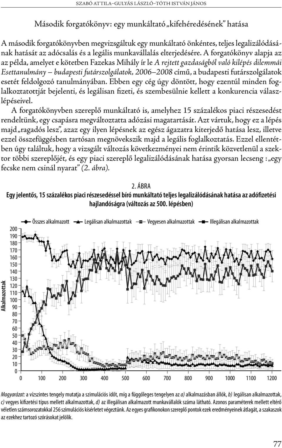 A forgatókönyv alapja az az példa, amelyet e kötetben Fazekas Mihály ír le A rejtett gazdaságból való kilépés dilemmái Esettanulmány budapesti futárszolgálatok, 2006 2008 című, a budapesti