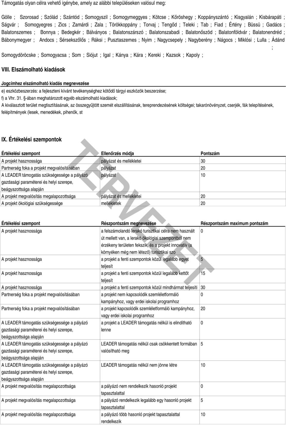 Balatonszárszó ; Balatonszabadi ; Balatonőszöd ; Balatonföldvár ; Balatonendréd ; Bábonymegyer ; Andocs ; Sérsekszőlős ; Ráksi ; Pusztaszemes ; Nyim ; Nagycsepely ; Nagyberény ; Nágocs ; Miklósi ;