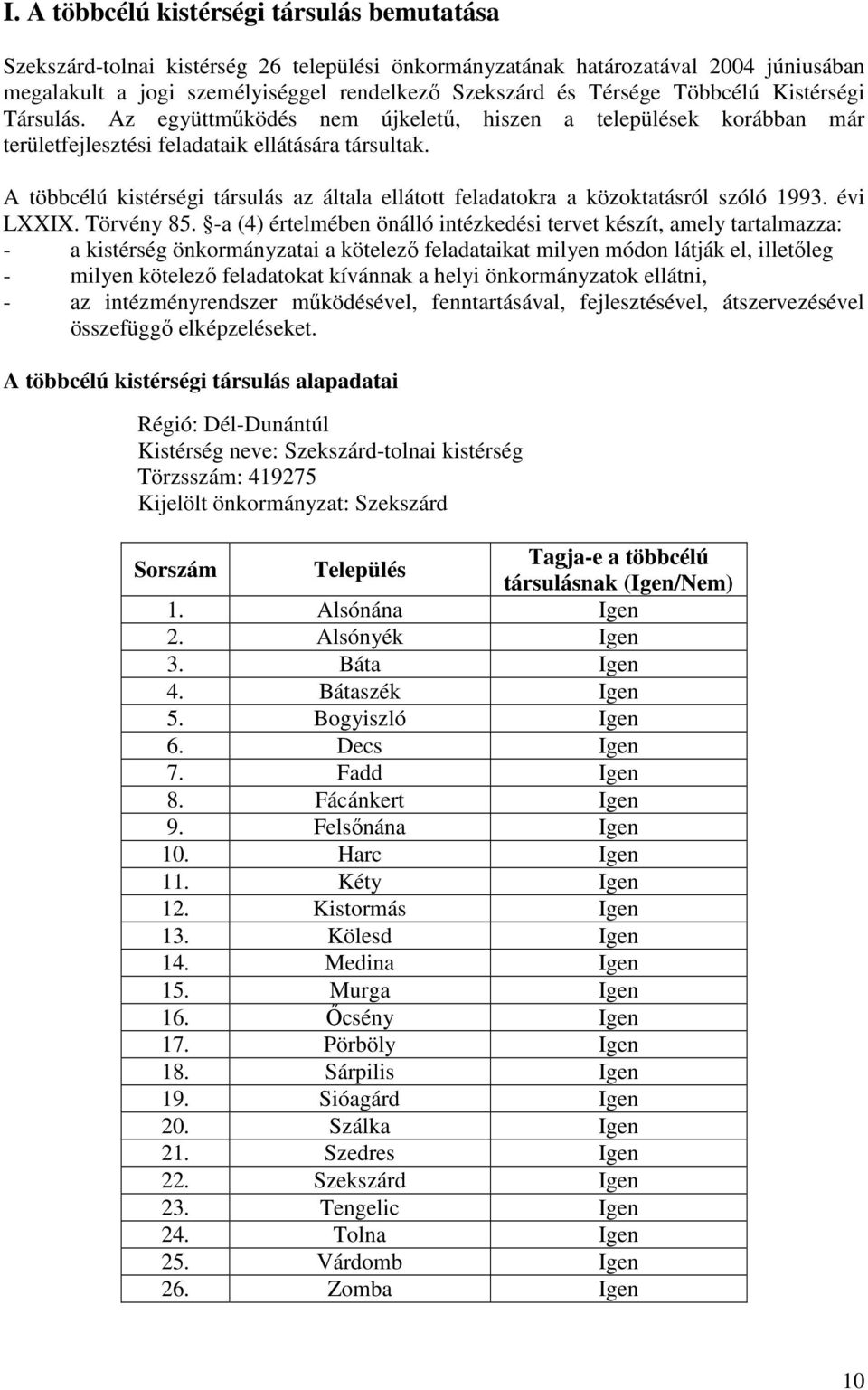 A többcélú kistérségi társulás az általa ellátott feladatokra a közoktatásról szóló 1993. évi LXXIX. Törvény 85.