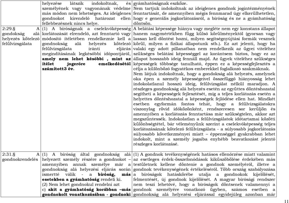 (1) A bíróságnak a cselekvıképesség korlátozását elrendelı, azt fenntartó vagy módosító ítéletében rendelkeznie kell a gondnokság alá helyezés kötelezı felülvizsgálata iránti eljárás megindításának