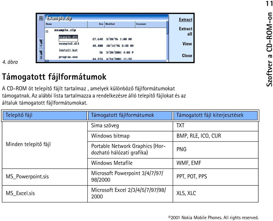 Telepítõ fájl Támogatott fájlformátumok Támogatott fájl kiterjesztések Minden telepítõ fájl MS_Powerpoint.sis MS_Excel.