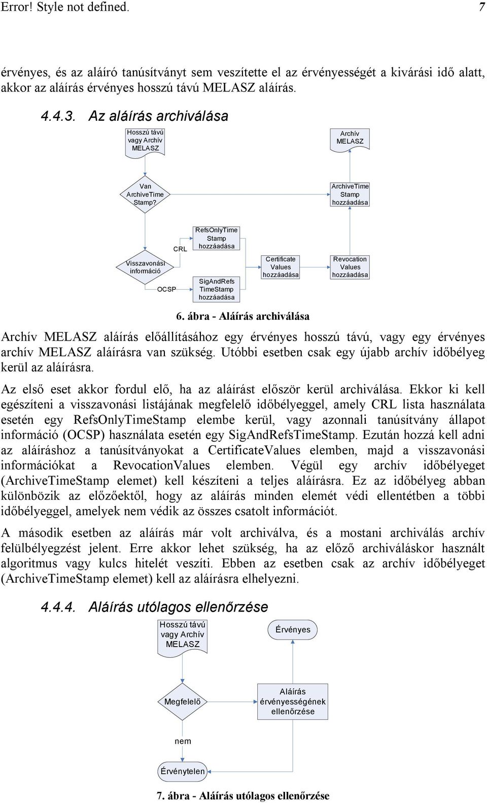 ArchiveTime Stamp Visszavonási információ OCSP CRL RefsOnlyTime Stamp SigAndRefs TimeStamp Certificate Values Revocation Values 6.
