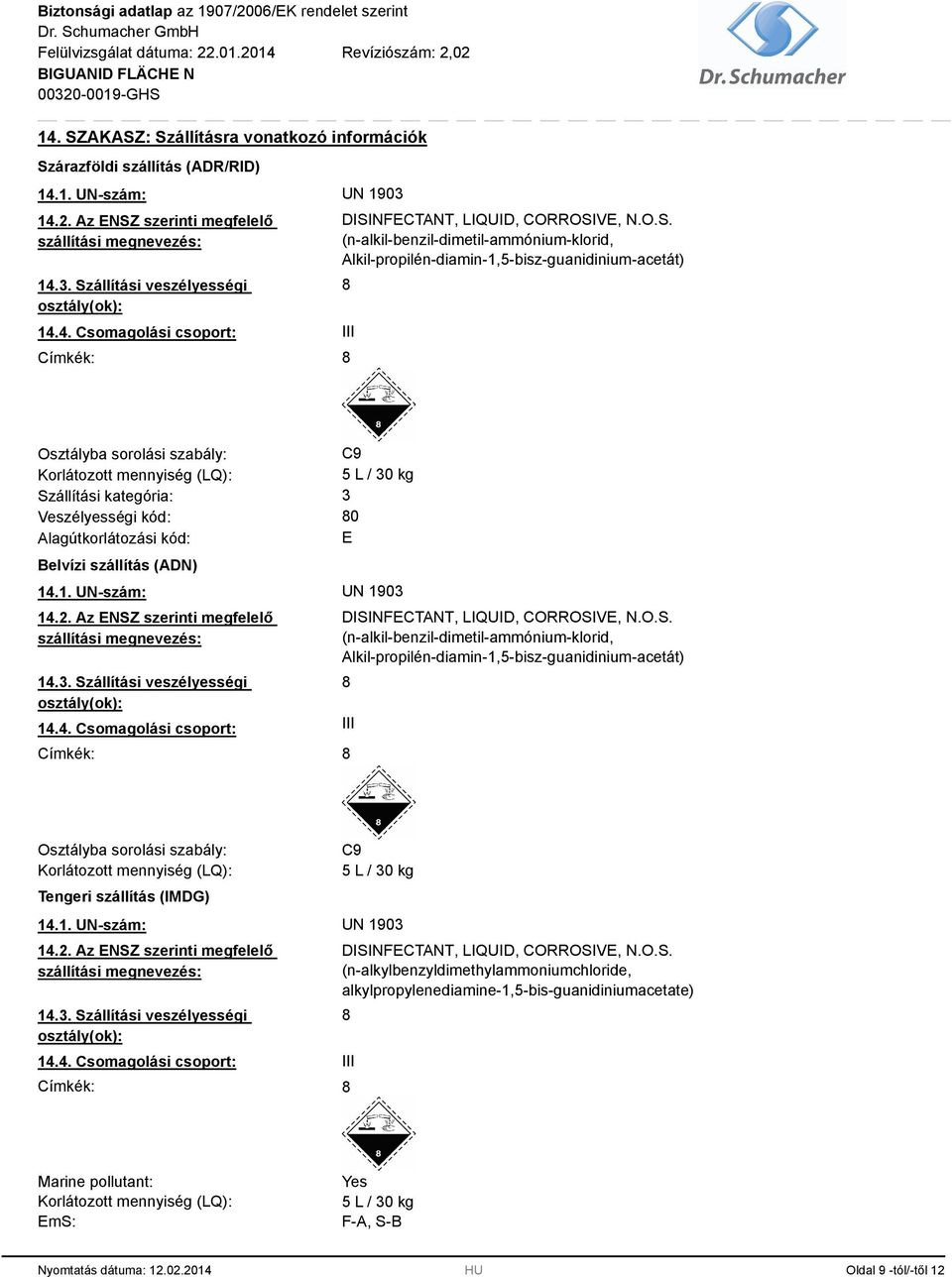 NFECTANT, LIQUID, CORROSI