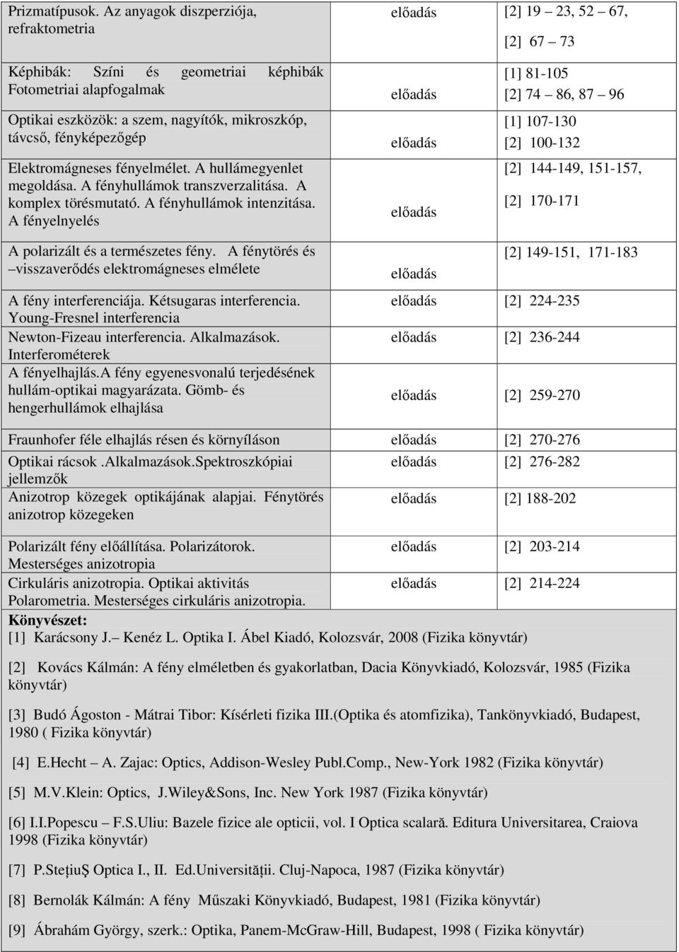 fényképezőgép Elektromágneses fényelmélet. A hullámegyenlet megoldása. A fényhullámok transzverzalitása. A komplex törésmutató. A fényhullámok intenzitása.