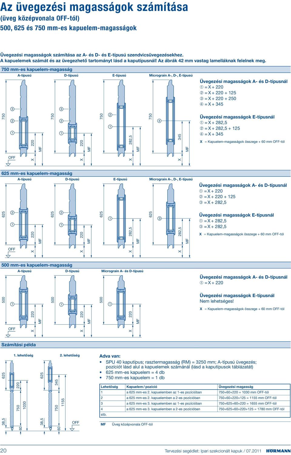 750 mm-es kapuelem-magasság A-típusú D-típusú E-típusú Micrograin A-, D-, E-típusú Üvegezési magasságok A- és D-típusnál ➀ = X + 0 ➁ = X + 0 + 15 ➂ = X + 0 + 50 ➃ = X + 345 750 0 750 0 750 M M M 8,5