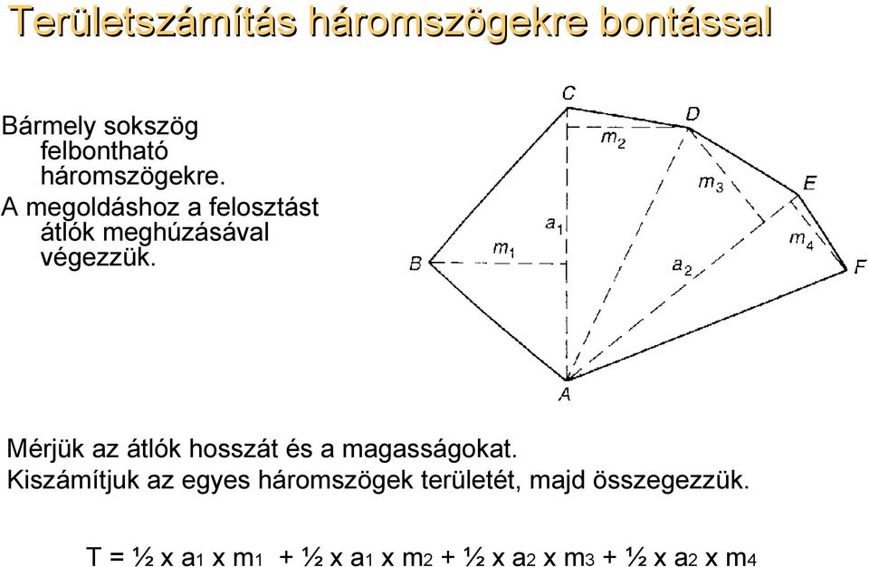 Mérjük az átlók hosszát és a magasságokat.