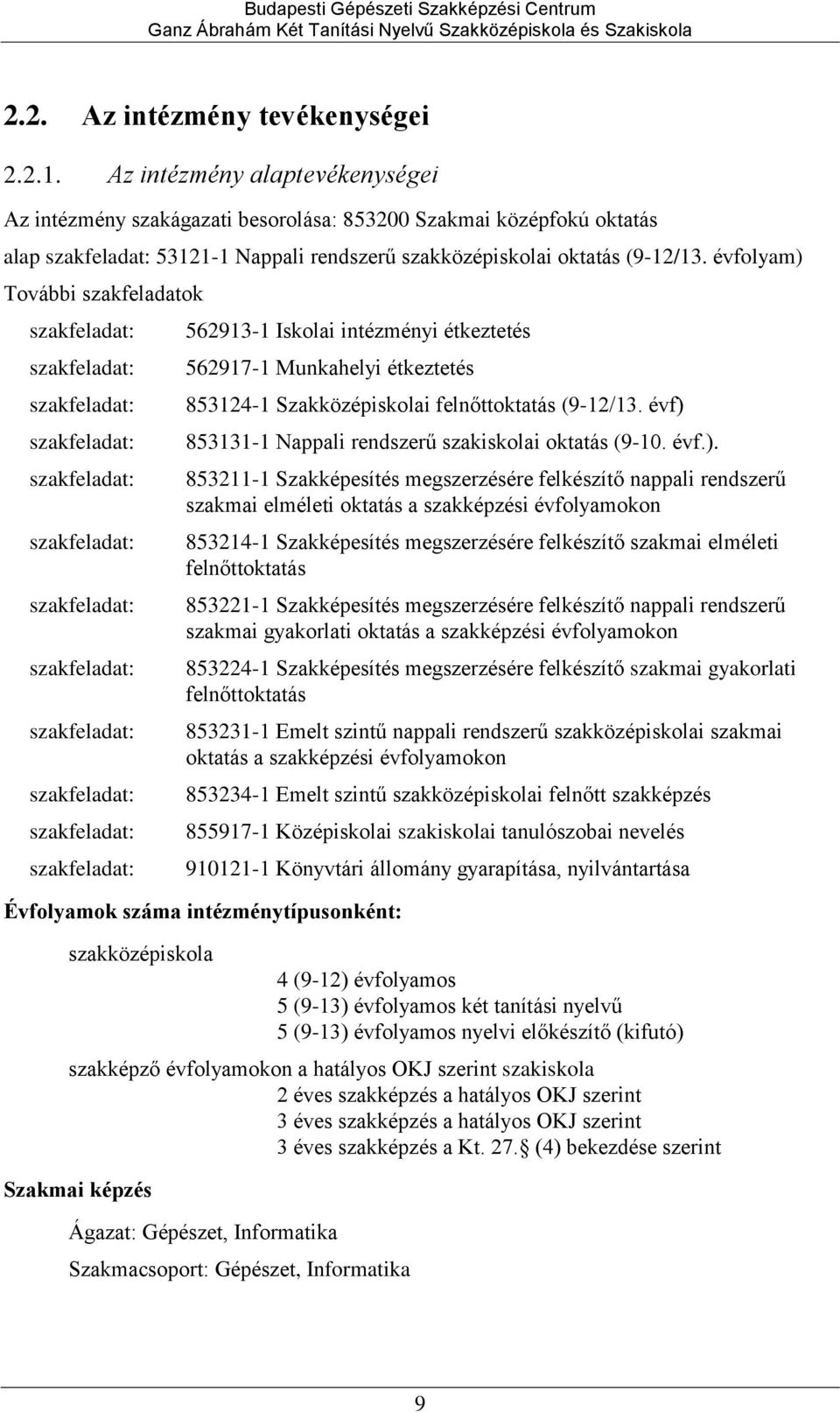 évfolyam) További szakfeladatok szakfeladat: szakfeladat: szakfeladat: szakfeladat: szakfeladat: szakfeladat: szakfeladat: szakfeladat: szakfeladat: szakfeladat: szakfeladat: szakfeladat: 562913-1