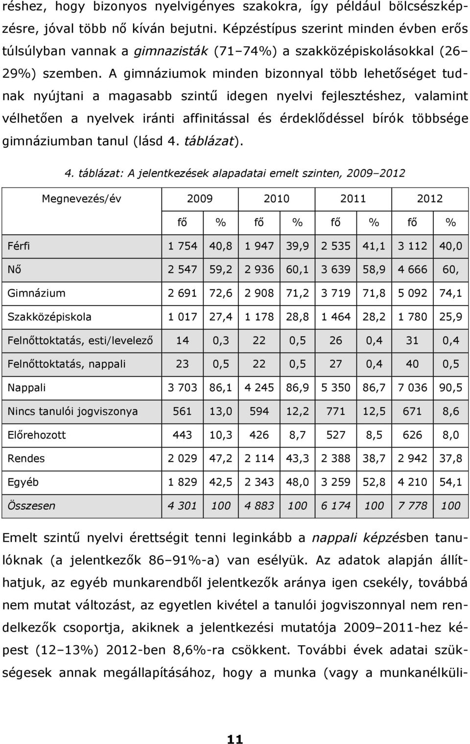 A gimnáziumok minden bizonnyal több lehetőséget tudnak nyújtani a magasabb szintű idegen nyelvi fejlesztéshez, valamint vélhetően a nyelvek iránti affinitással és érdeklődéssel bírók többsége