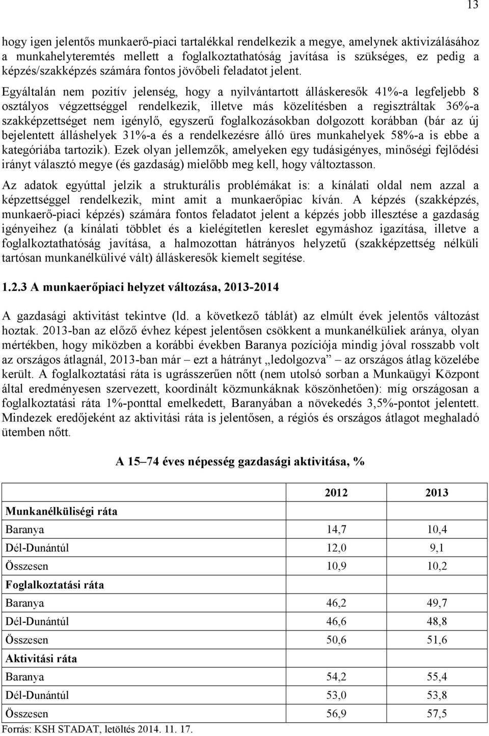 Egyáltalán nem pozitív jelenség, hogy a nyilvántartott álláskeresők 41%-a legfeljebb 8 osztályos végzettséggel rendelkezik, illetve más közelítésben a regisztráltak 36%-a szakképzettséget nem