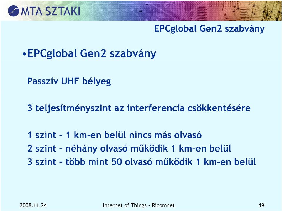 nincs más olvasó 2 szint néhány olvasó működik 1 km-en belül 3 szint több