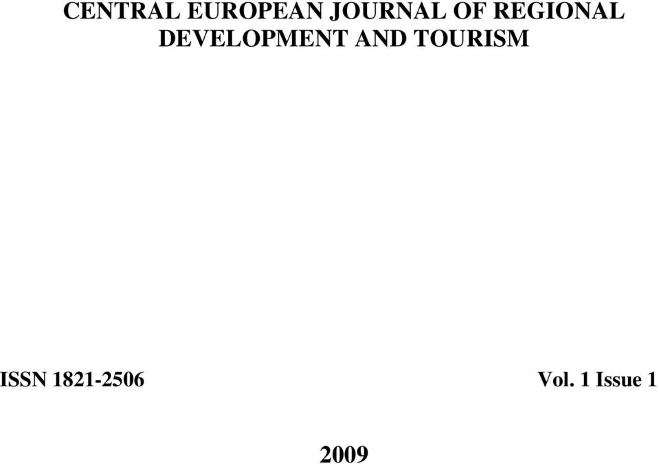 DEVELOPMENT AND TOURISM