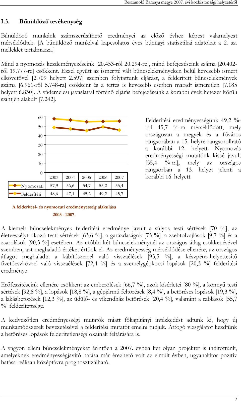 402- ről 19.777-re] csökkent. Ezzel együtt az ismertté vált bűncselekményeken belül kevesebb ismert elkövetővel [2.709 helyett 2.