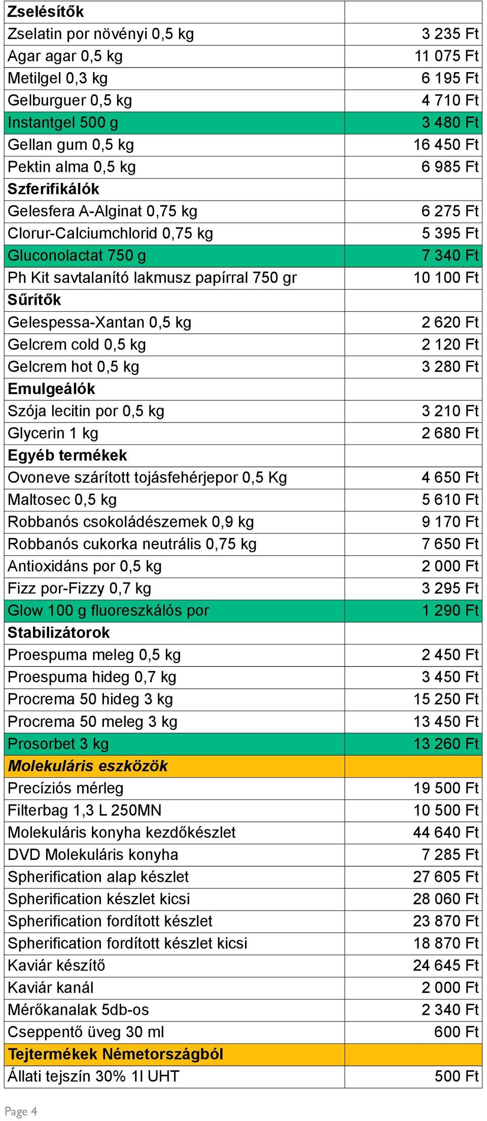 kg Glycerin 1 kg Egyéb termékek Ovoneve szárított tojásfehérjepor 0,5 Kg Maltosec 0,5 kg Robbanós csokoládészemek 0,9 kg Robbanós cukorka neutrális 0,75 kg Antioxidáns por 0,5 kg Fizz por-fizzy 0,7