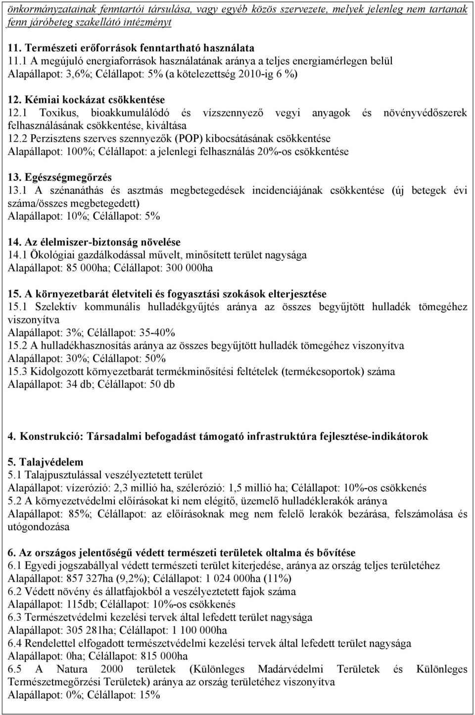 1 Toxikus, bioakkumulálódó és vízszennyező vegyi anyagok és növényvédőszerek felhasználásának csökkentése, kiváltása 12.