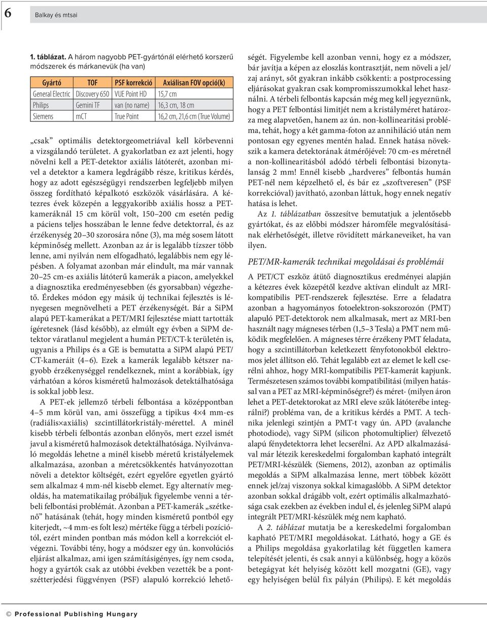 van (no name) 16,3 cm, 18 cm Siemens mct True Point 16,2 cm, 21,6 cm (True Volume) csak optimális detektorgeometriával kell körbevenni a vizsgálandó területet.