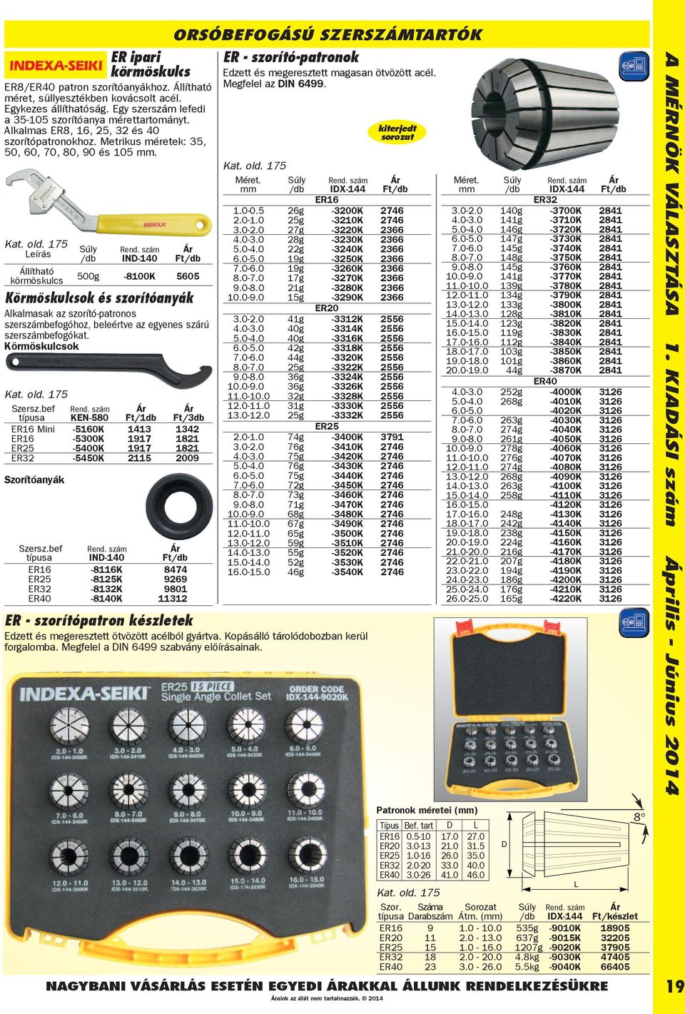 175 Leírás Állítható körmöskulcs IND-140 500g -8100K 5605 Körmöskulcsok és szorítóanyák Alkalmasak az szorító-patronos szerszámbefogóhoz, beleértve az egyenes szárú szerszámbefogókat.