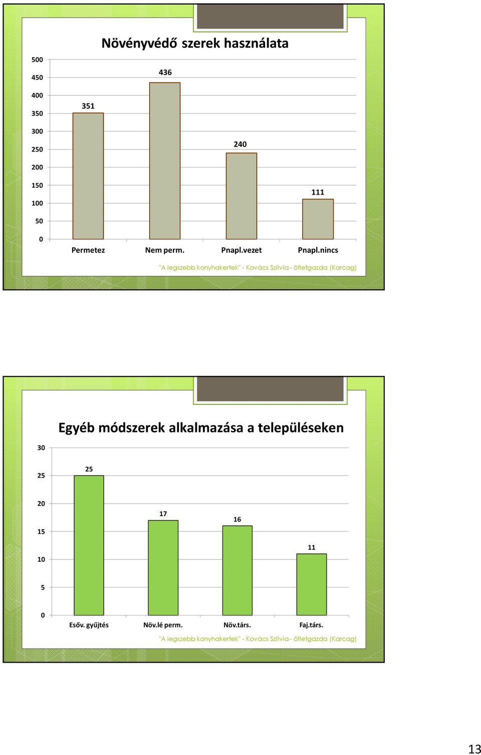 nincs Egyéb módszerek alkalmazása a településeken 30 25 25 20