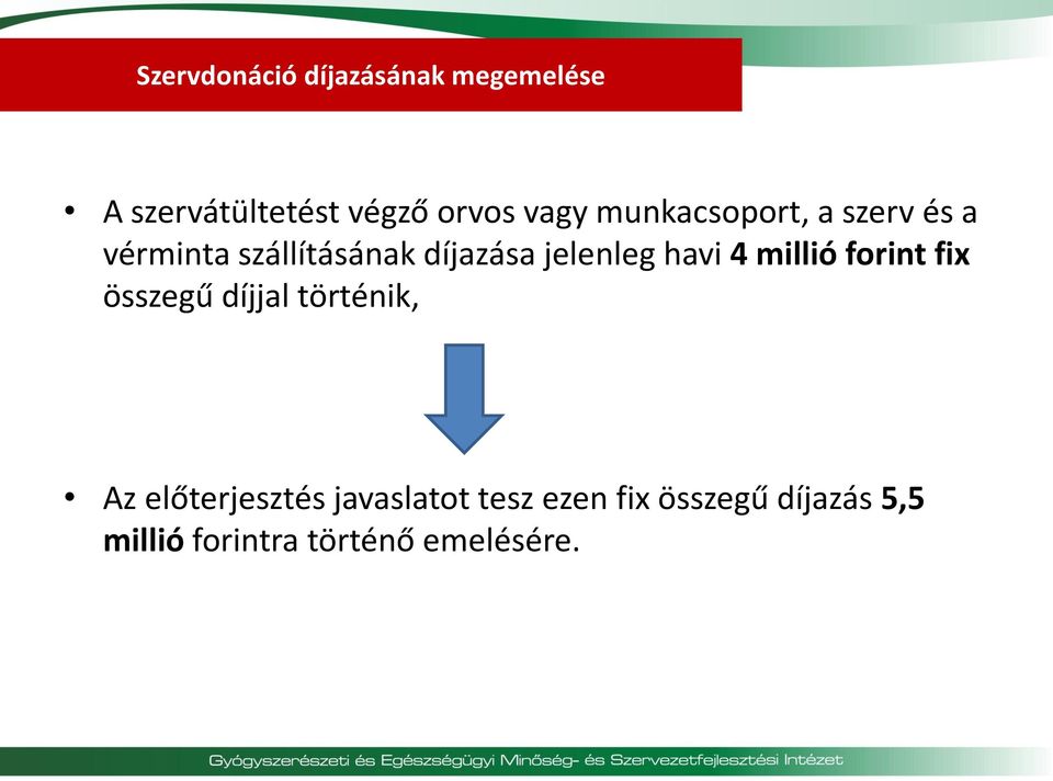 havi 4 millió forint fix összegű díjjal történik, Az előterjesztés