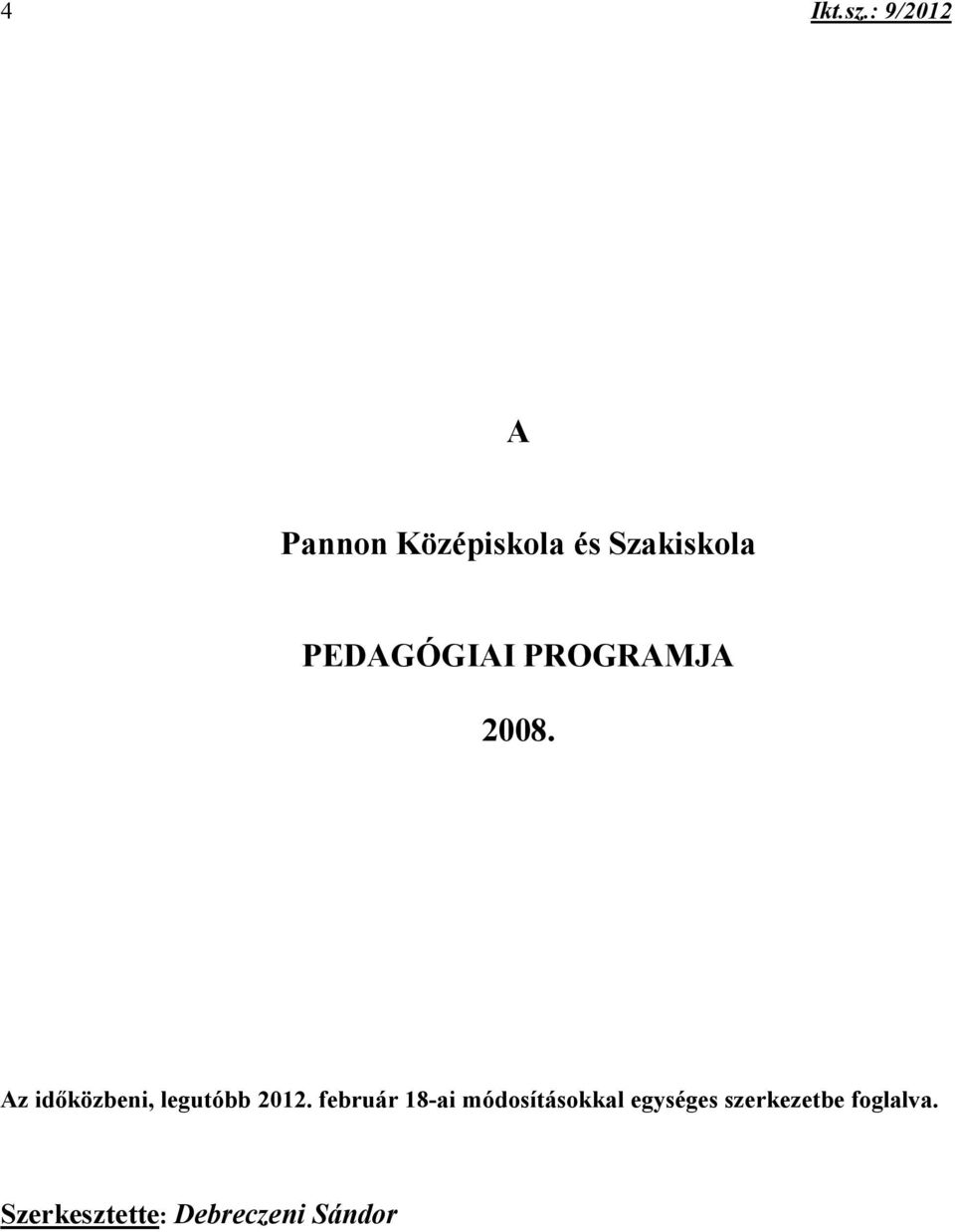 PEDAGÓGIAI PROGRAMJA 28.