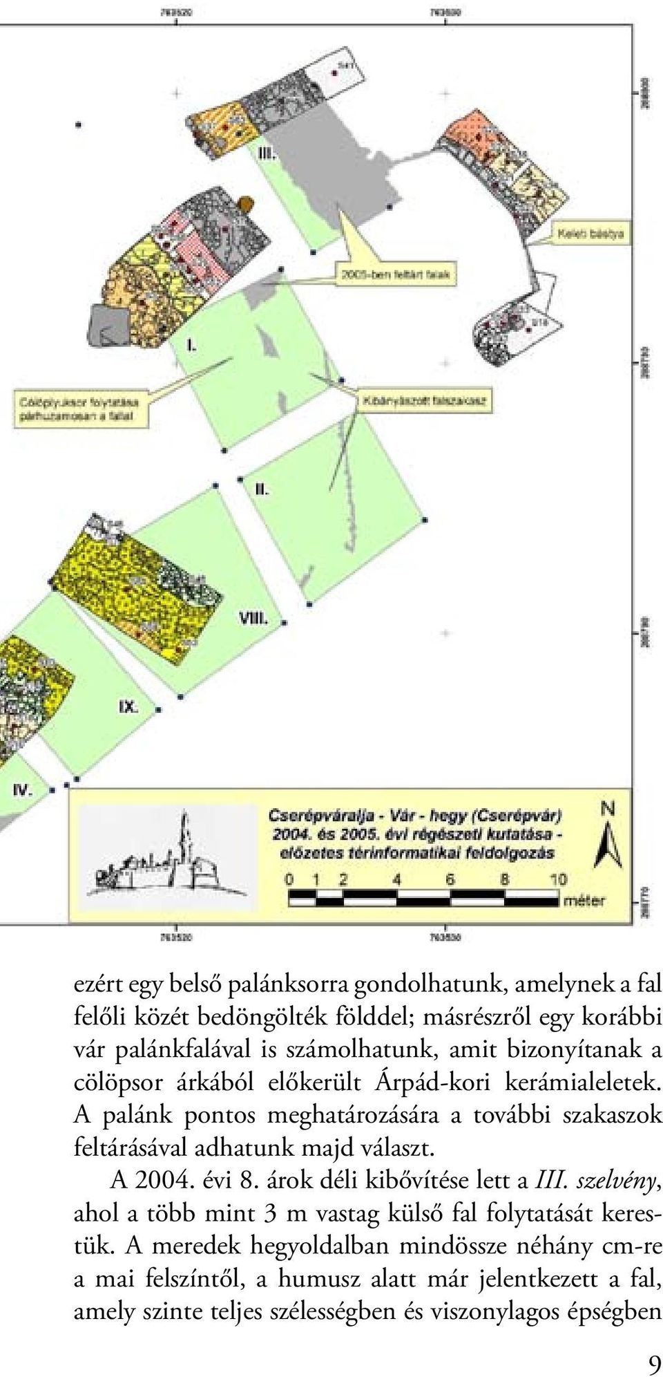 A palánk pontos meghatározására a további szakaszok feltárásával adhatunk majd választ. A 2004. évi 8. árok déli kibővítése lett a III.